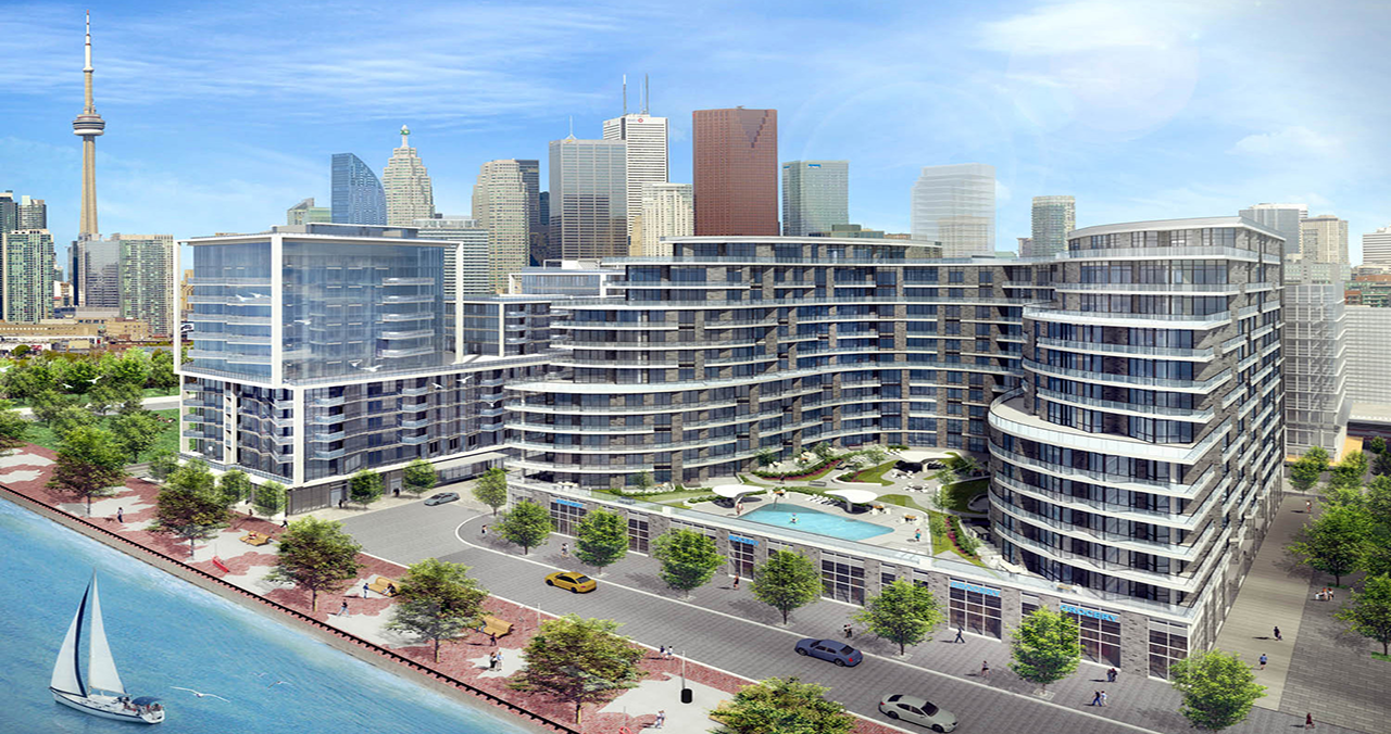 Artist rendering of new development on the waterfront.