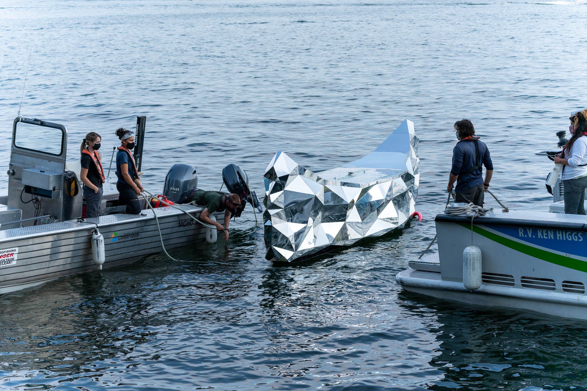 canoe installation in lake ontario