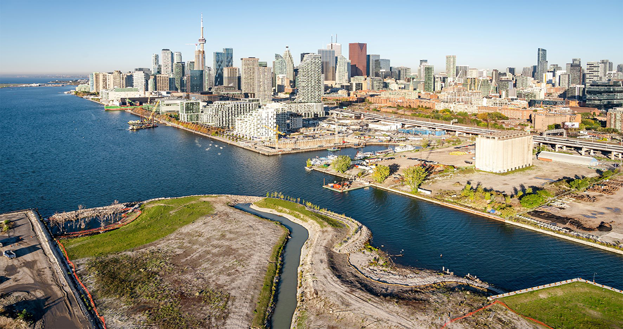 view of promontory park north looking east to central waterfront