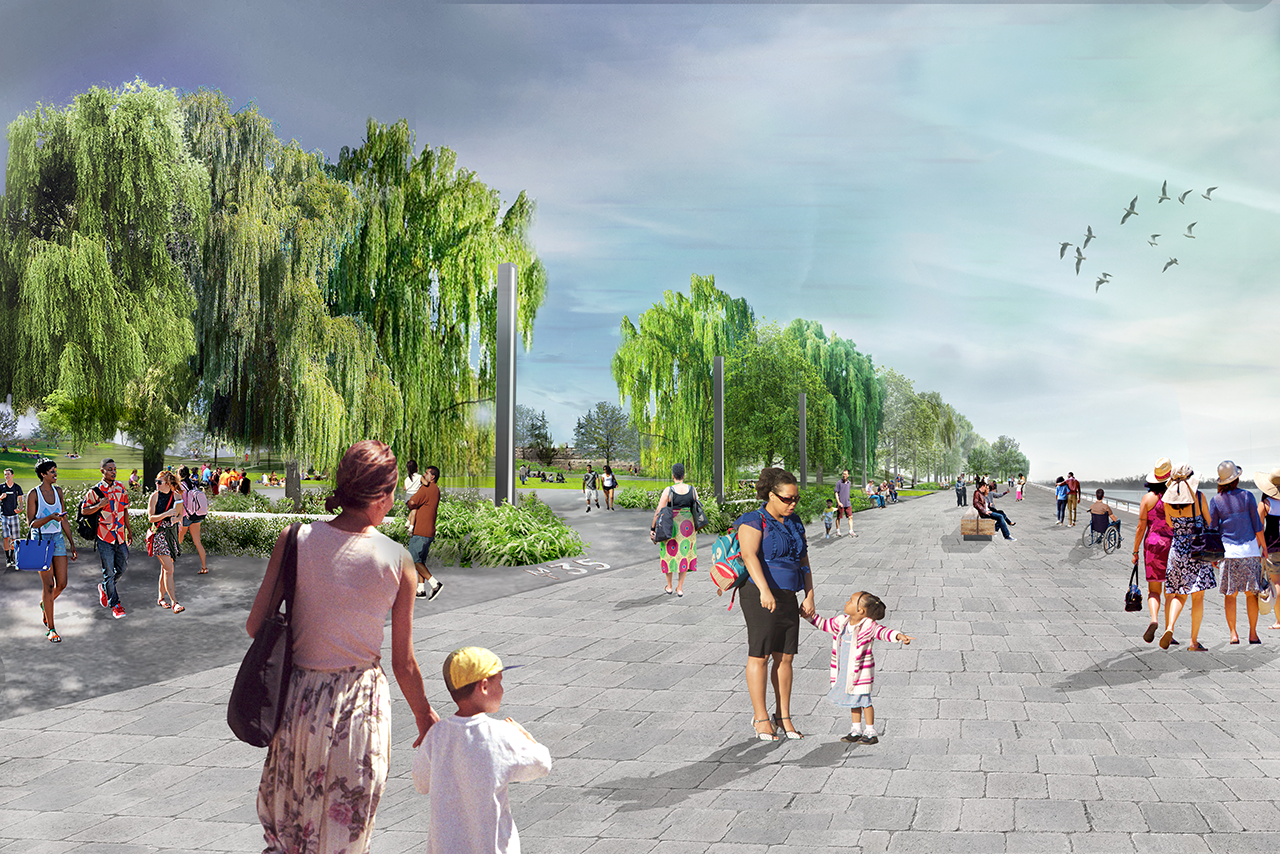 rendering of future Esplande promenade walk
