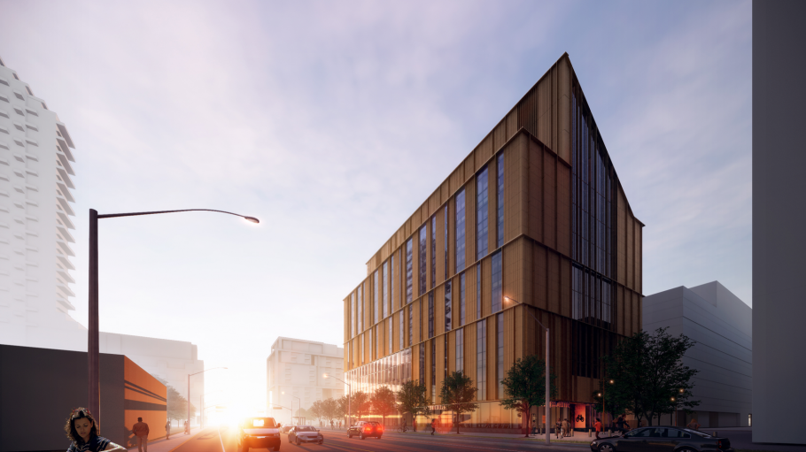 rendering of future limberlost place at sunset