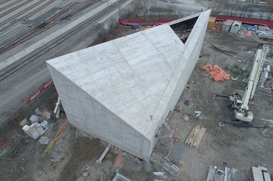 view of a construction site from above