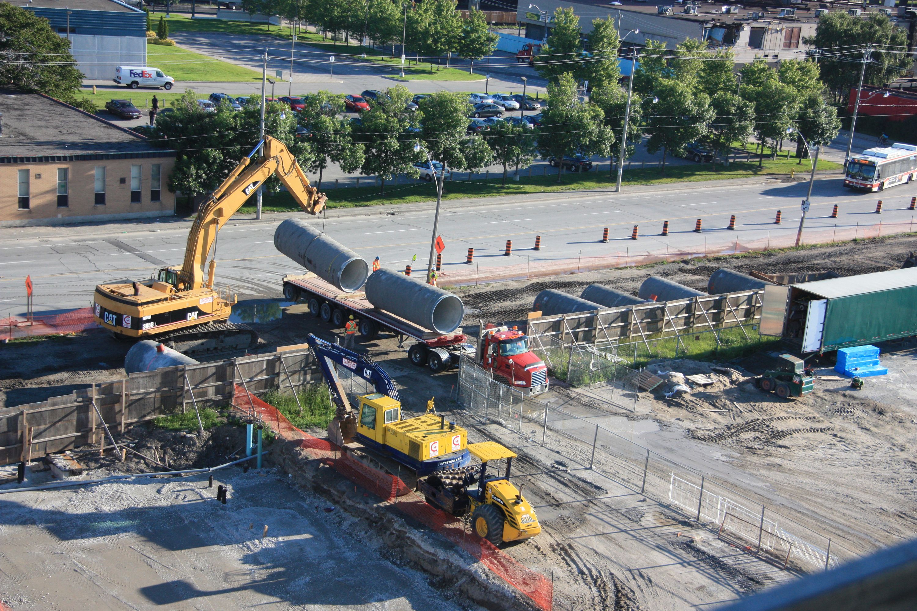 equipment on a large construction site