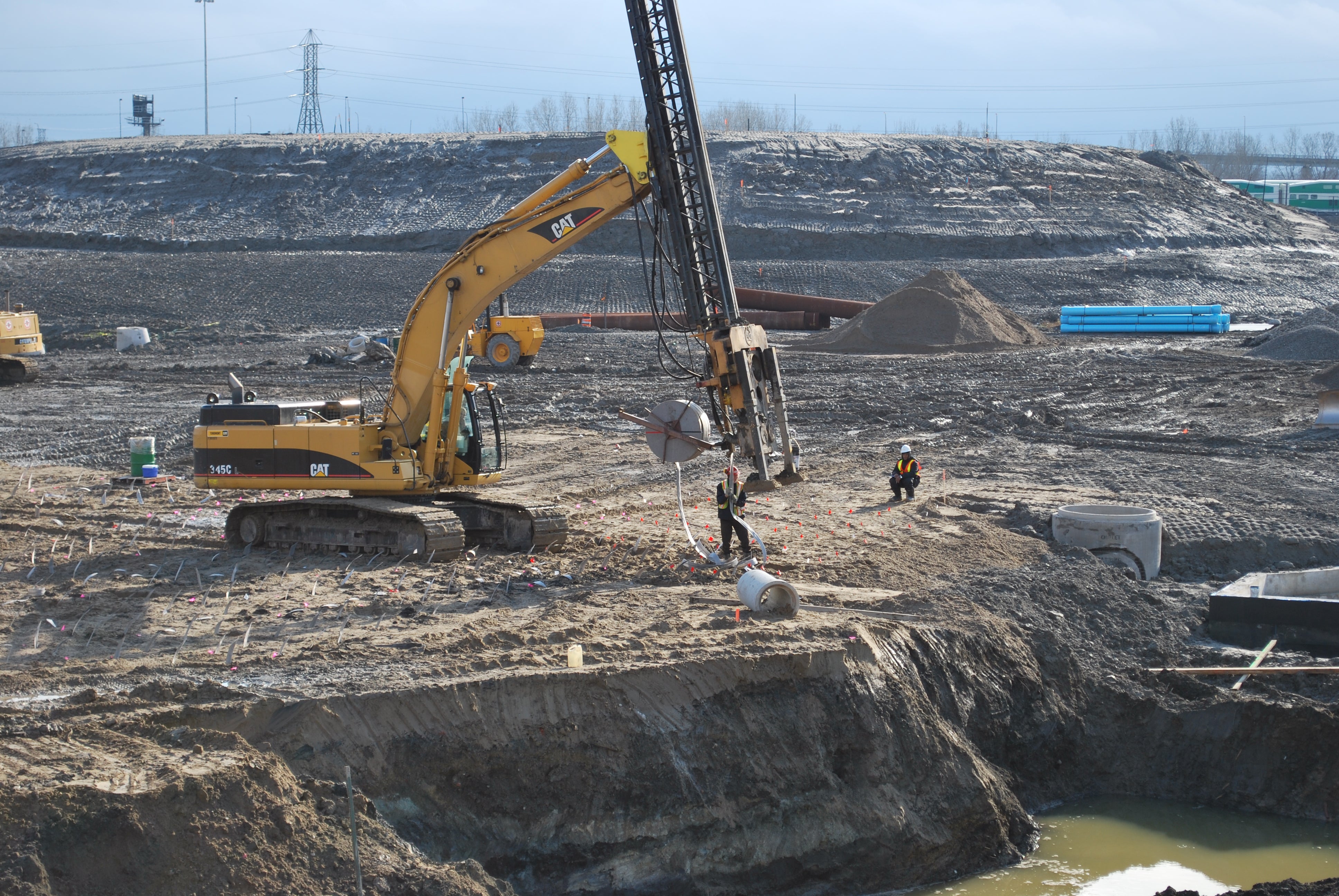 a large construction site and activity