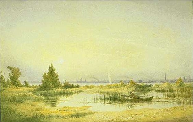A painting from 1873 showing Ashbridges Marsh