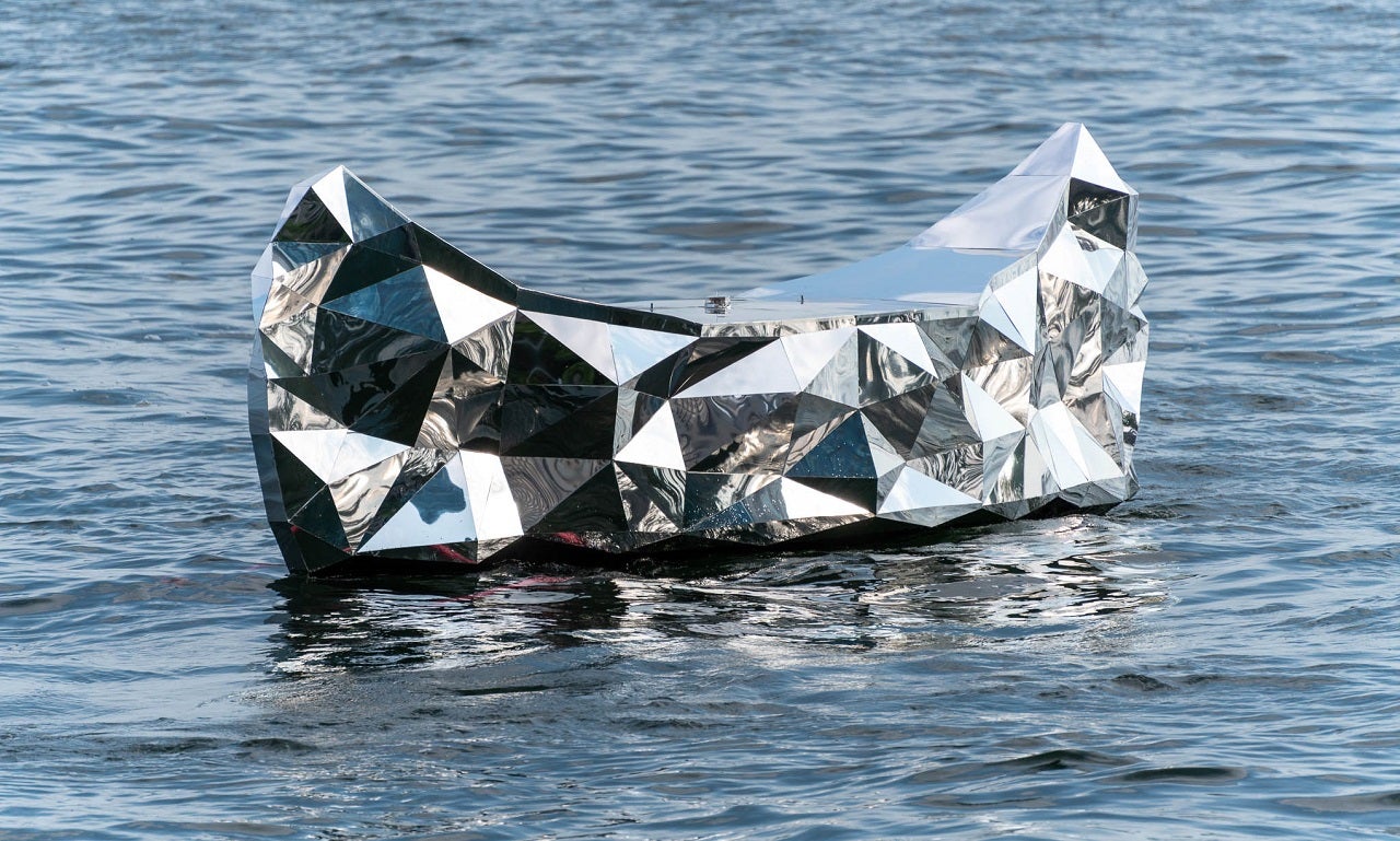 The Peacemaker's Canoe floating art installation