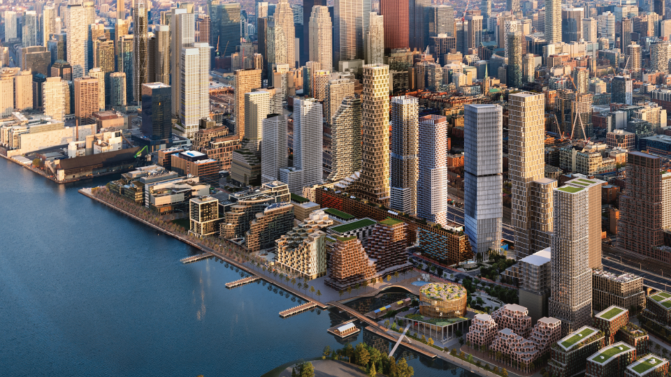 Rendering: Toronto's future skyline with the proposed Quayside community completed. 