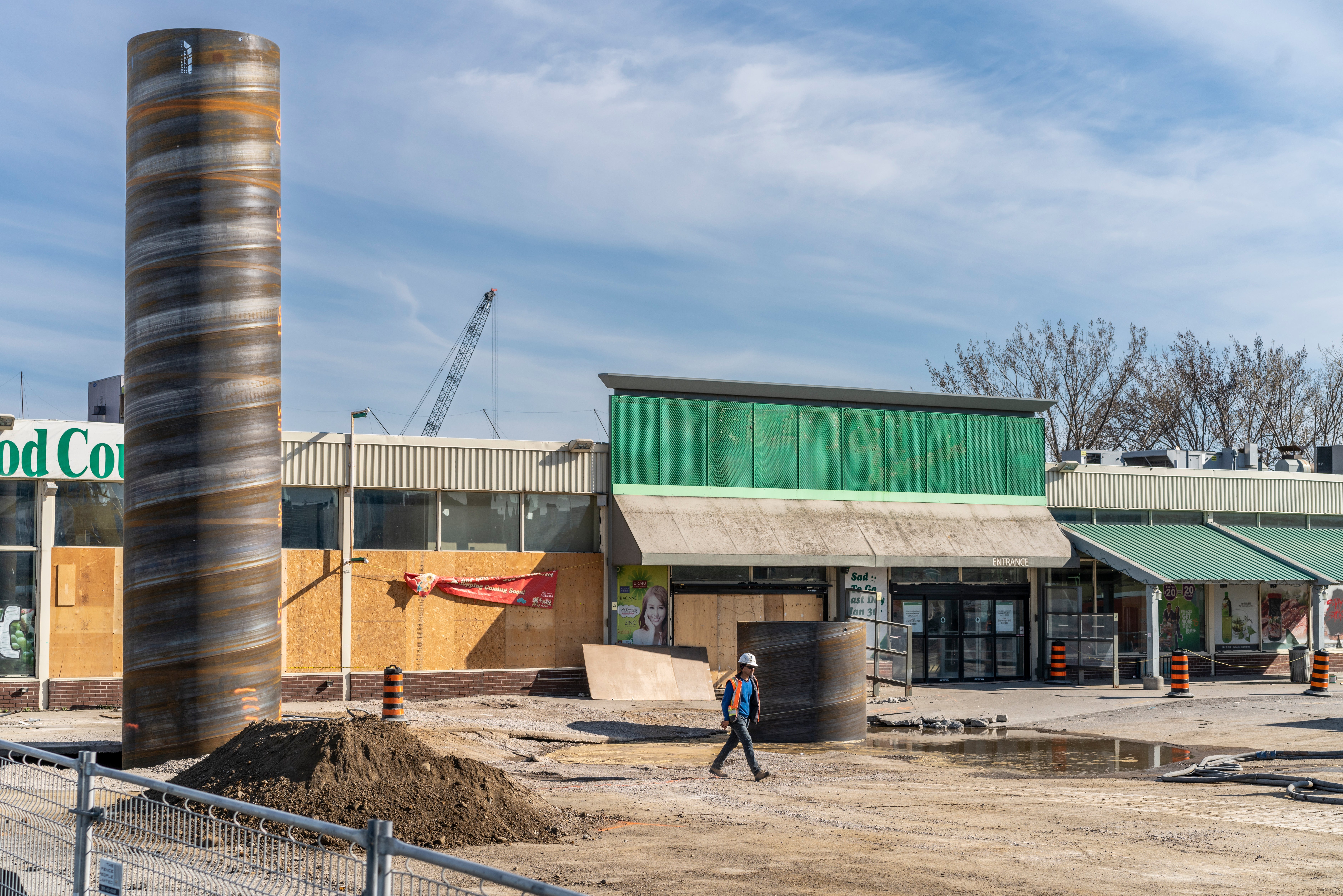 An empty grocery store before demolition.