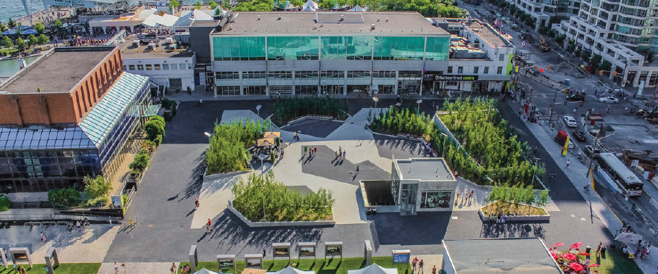 Aerial photo of a public plaza