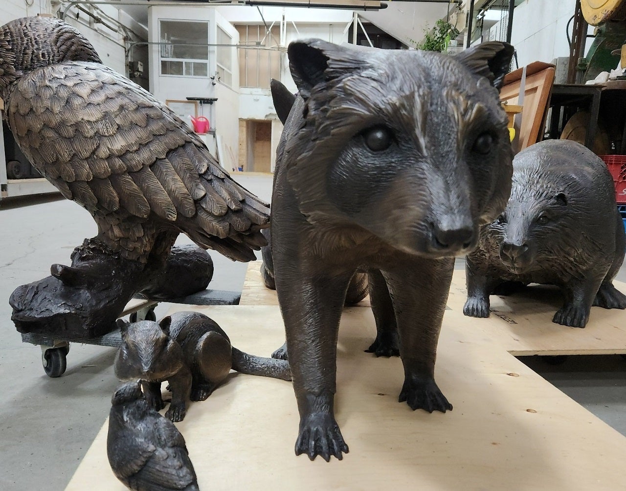 large bronze statues of animals