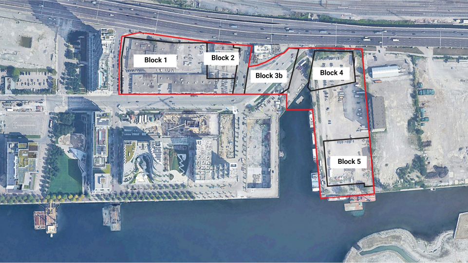 Labeled plan of subdivision for Quayside.