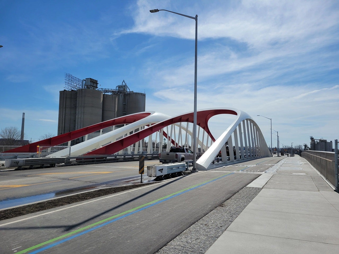 Two bridges side by side. 