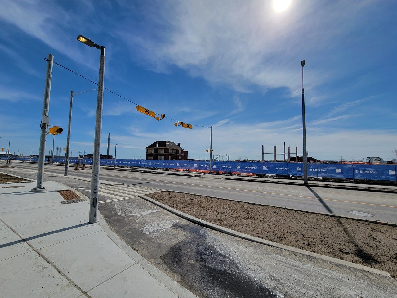 Street view in construction site. 