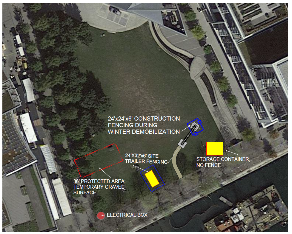A map showing the location of the Unfinished Arch site in Sherbourne Common 