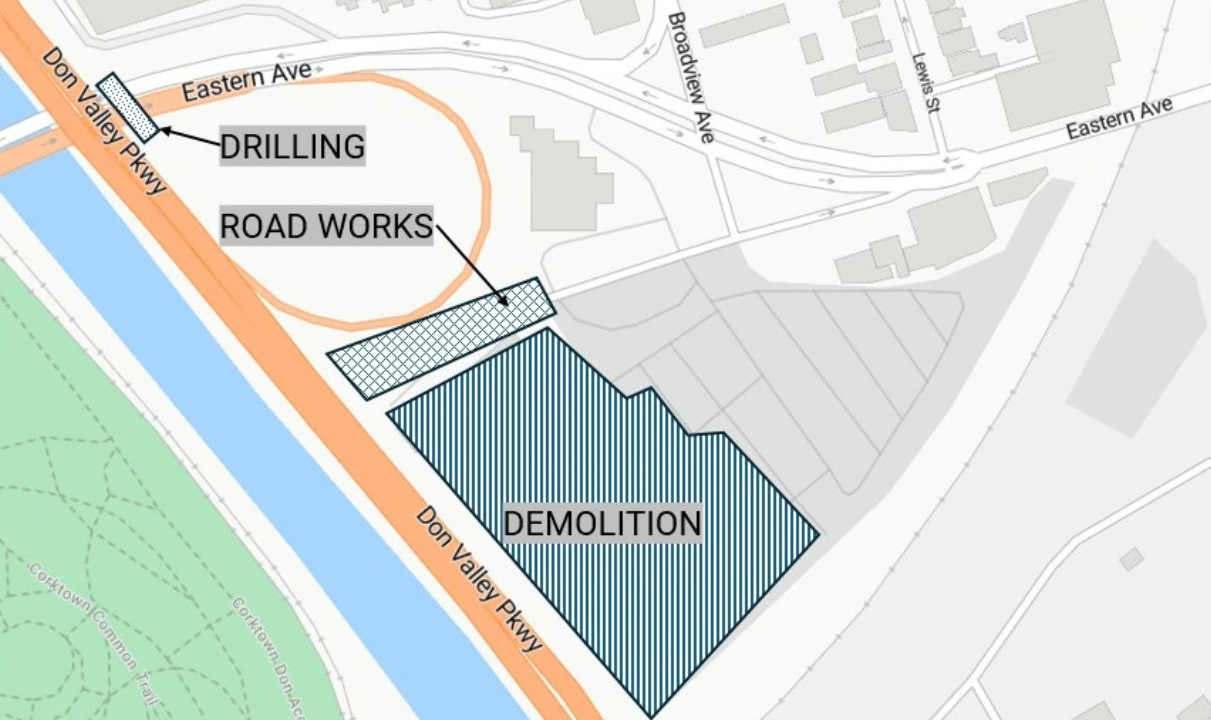 Map showing the Broadview and Eastern Flood Protection Project site
