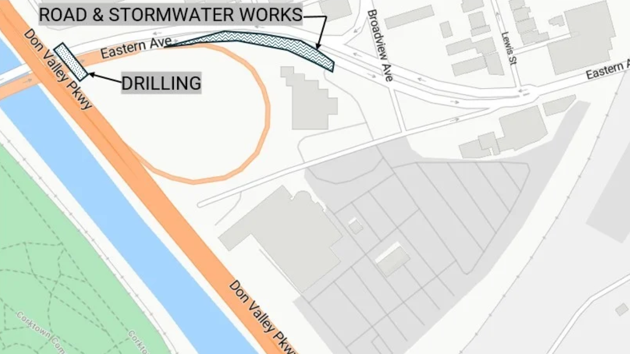 A map of the Broadview and Eastern Flood Protection project site.
