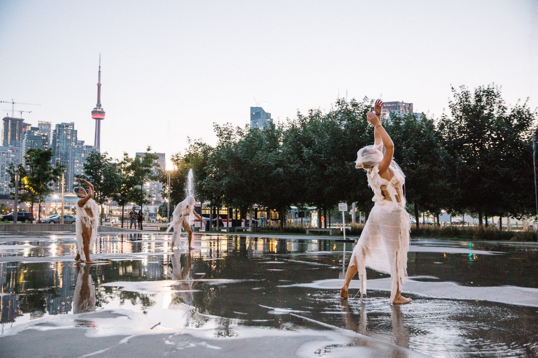 Irene Cortes, Mary-Dora Bloch Hansen and Zach Olesinski performed this ecstatic dance as part of The Gata: Water Ceremony at Sherbourne Common.