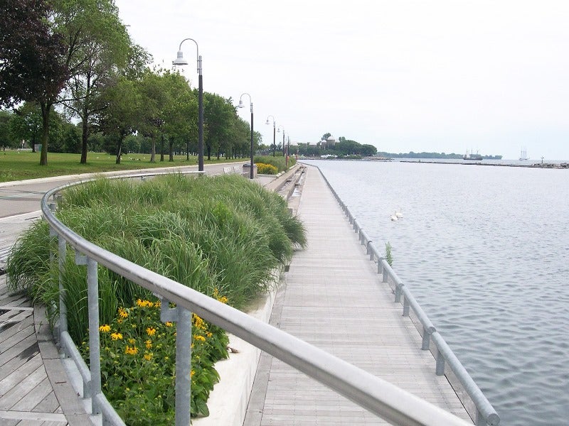 The landscaping near the new boardwalk and viewing platforms looking west.