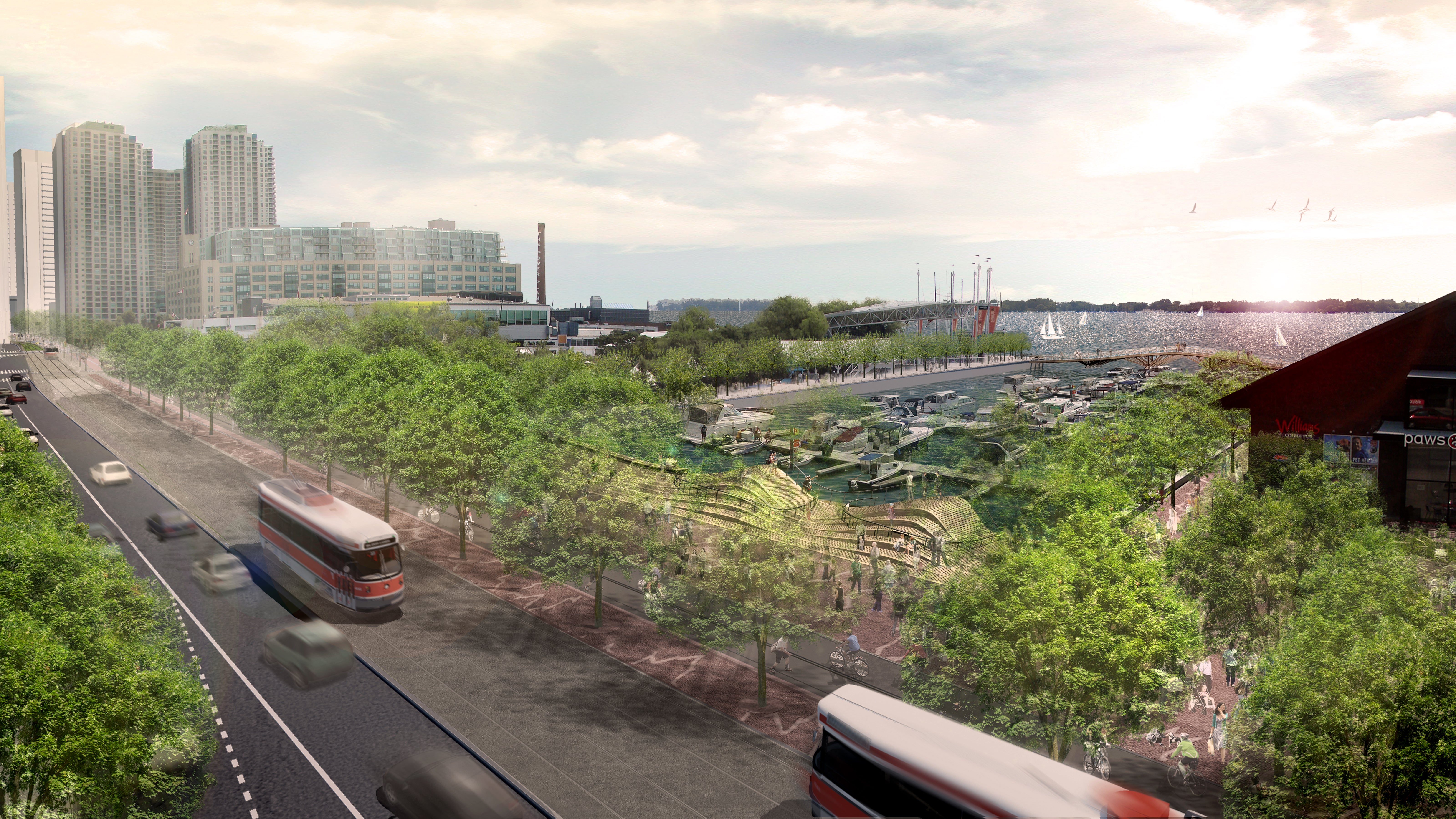 A rendering of the revitalized Queens Quay.