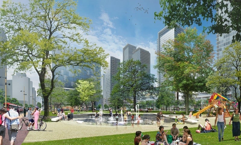 An artist's rendering of a park for Lower Yonge precinct