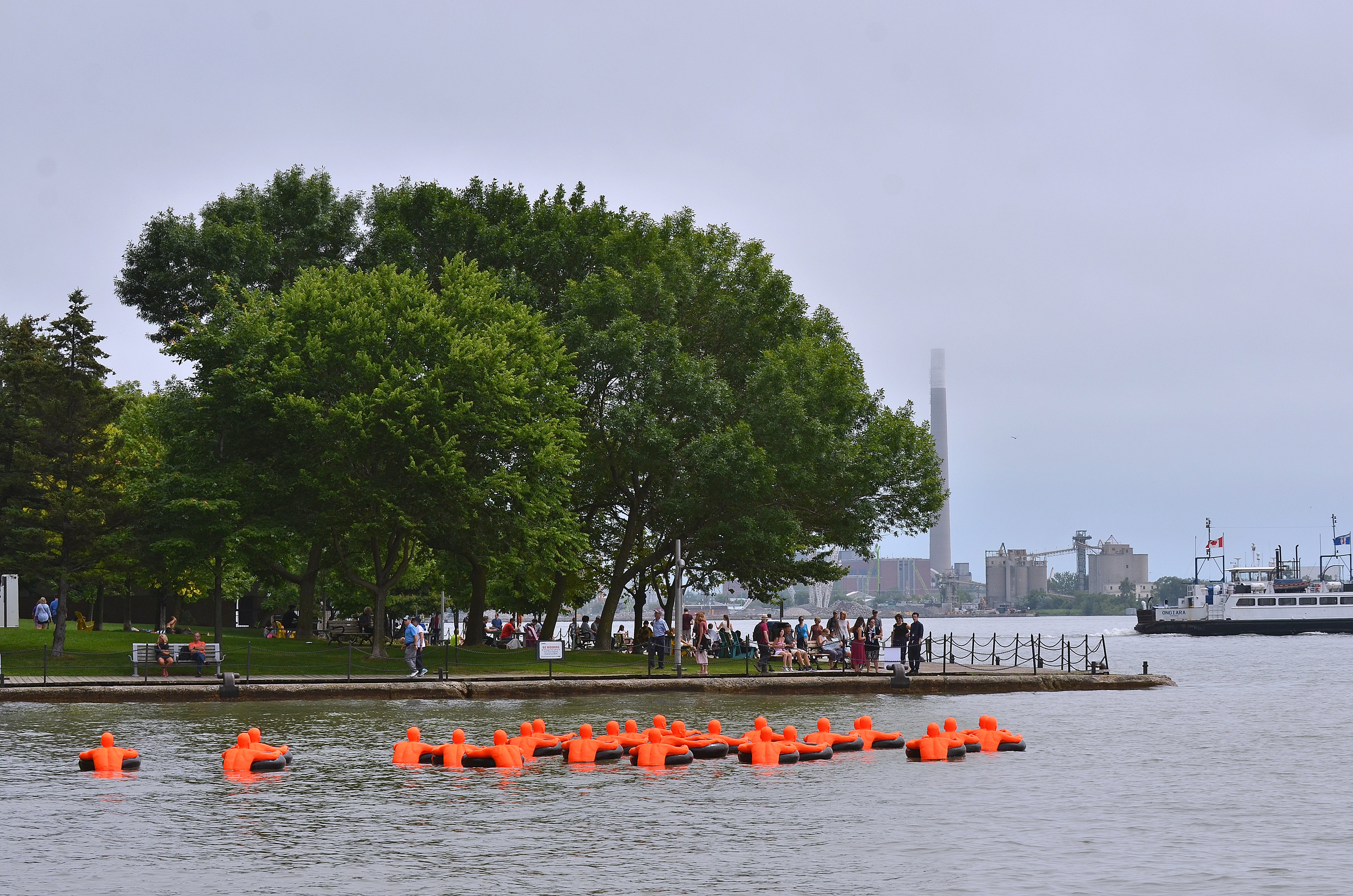 The SOS Swimmers Installation in Harbour Sqare Basin in 2019.