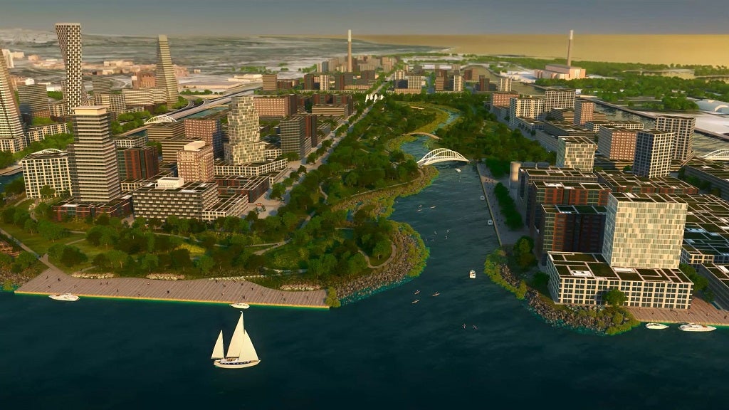 An artist's rendering of what future development might look like in Toronto's Port Lands