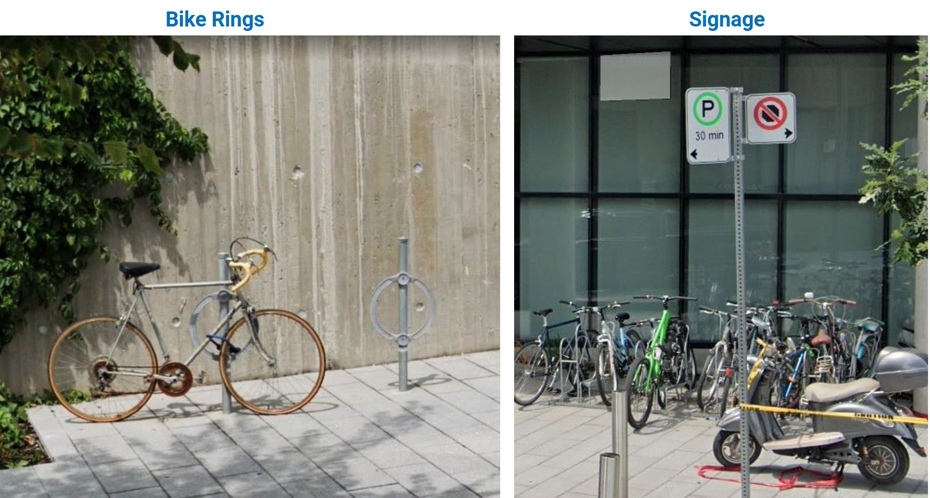 Bike rings and signage