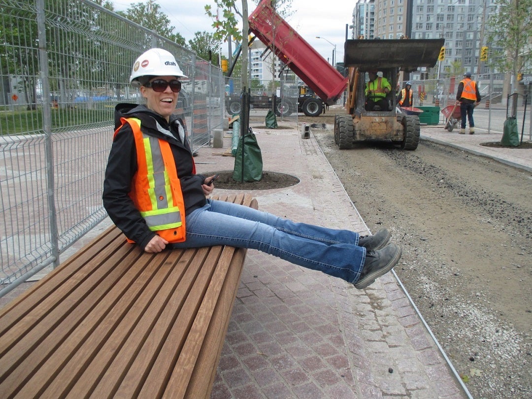 Lots of leg room between benches on Queens Quay and the Martin Goodman Trail