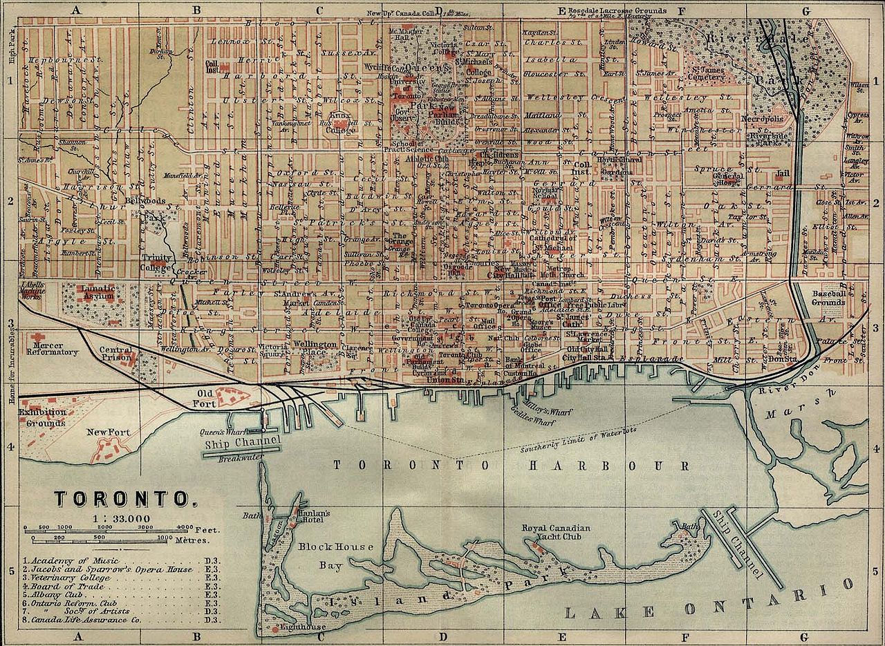 Historical Map of Toronto circa 1894