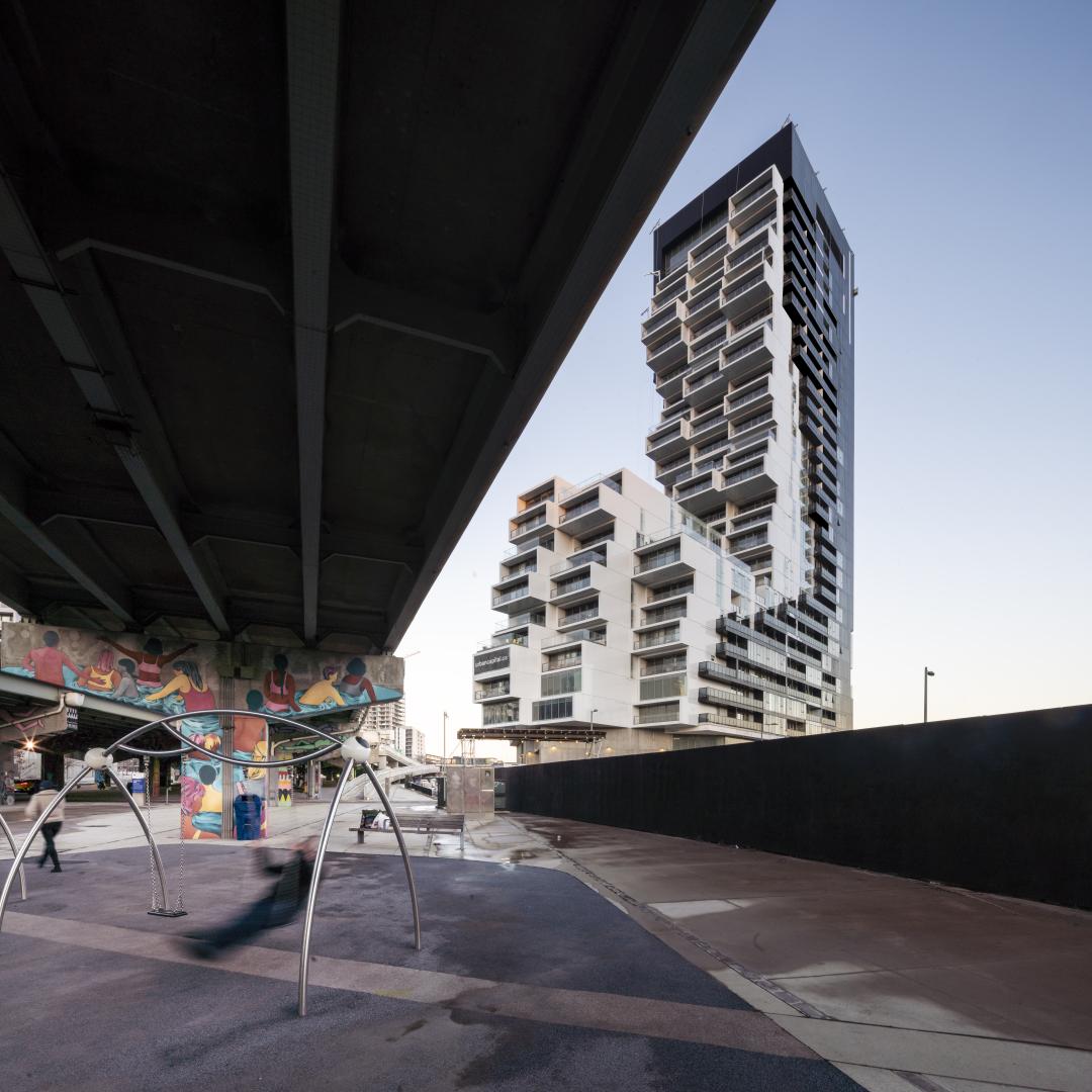 A photo of the RC3 building taken from Underpass Park. Photography by Jose Uribe/Pureblink