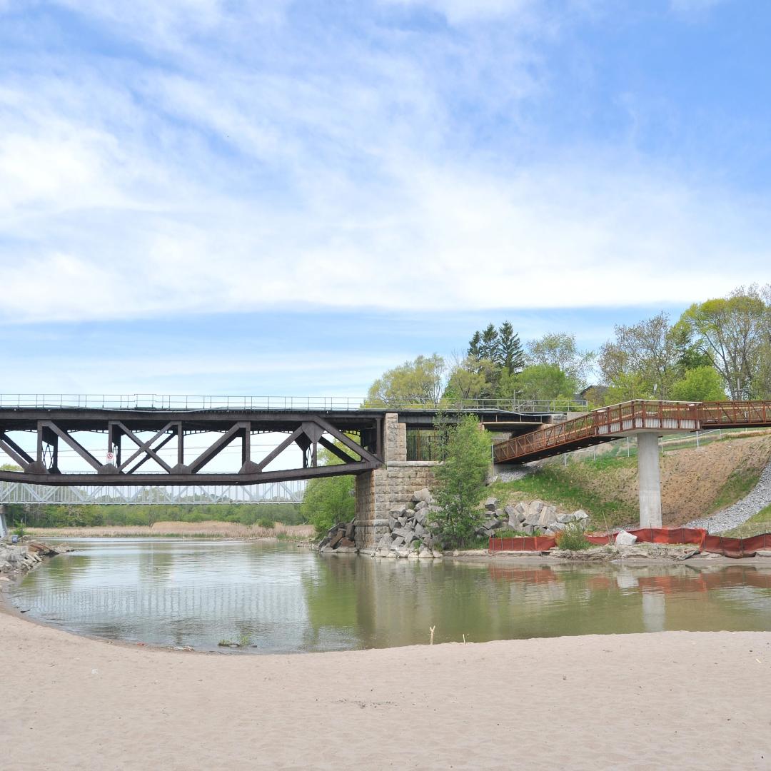 a bridge next to the Rouge River