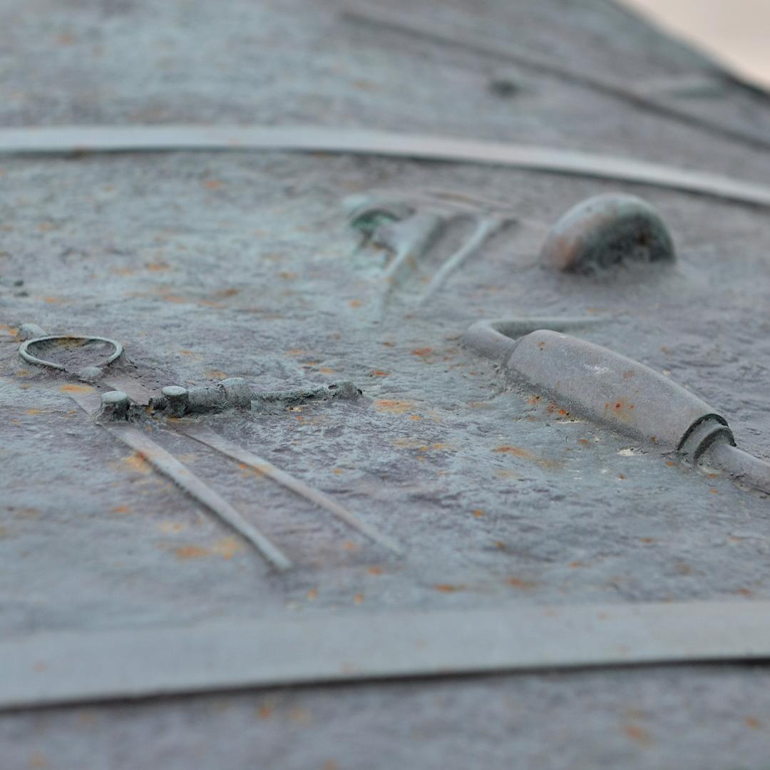 a close-up photo showing the Peeled Pavement public art installation