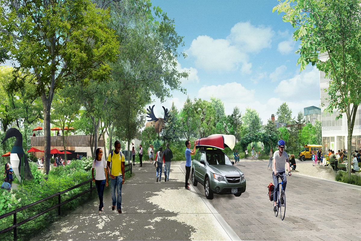 rendering of future Trinity Boulevard on Villiers Island