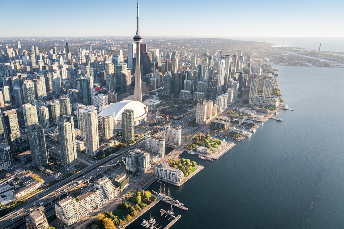 aerial of central waterfront