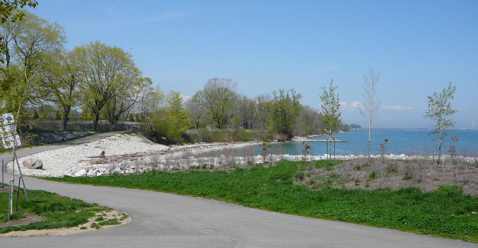 a winding multi-use waterfront trail