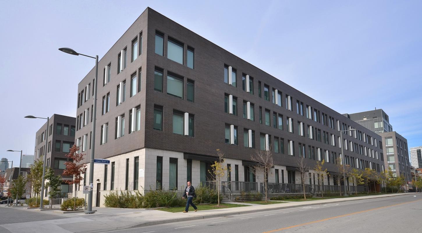 exterior of a residential townhouse building