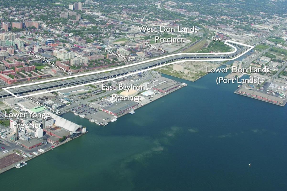 aerial map of Toronto waterfront