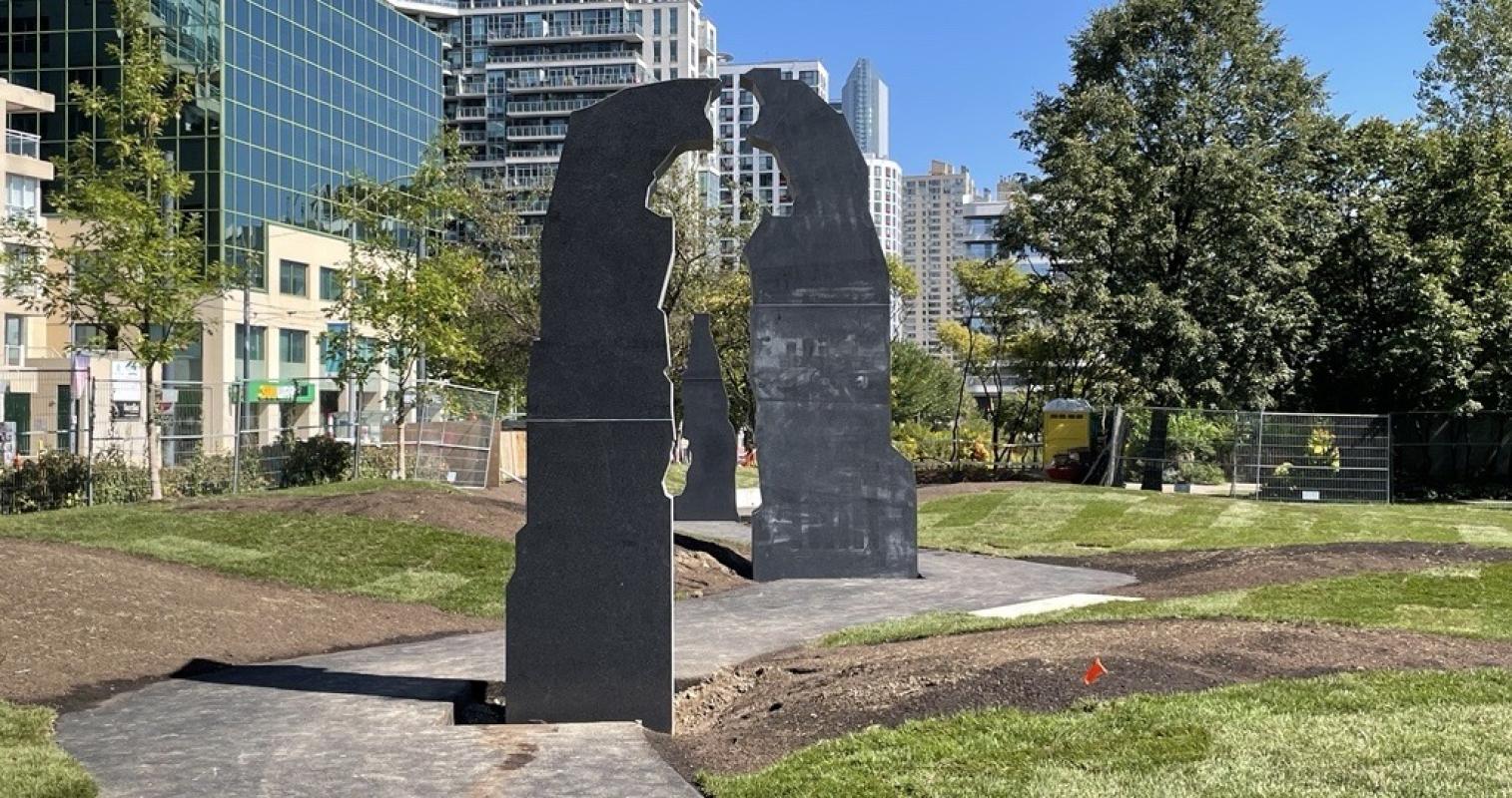 construction of a public art in a new park
