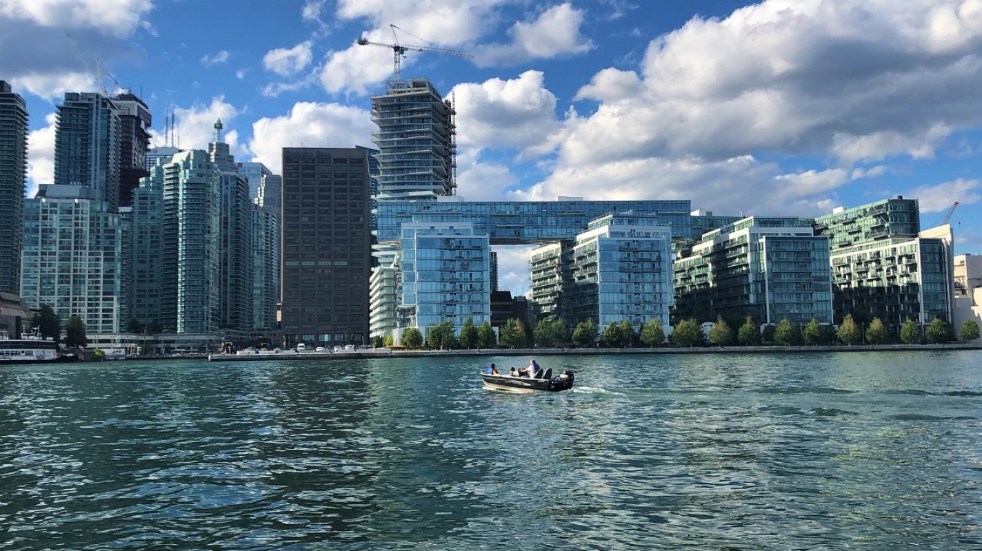 A view of Toronto from Lake Ontario.