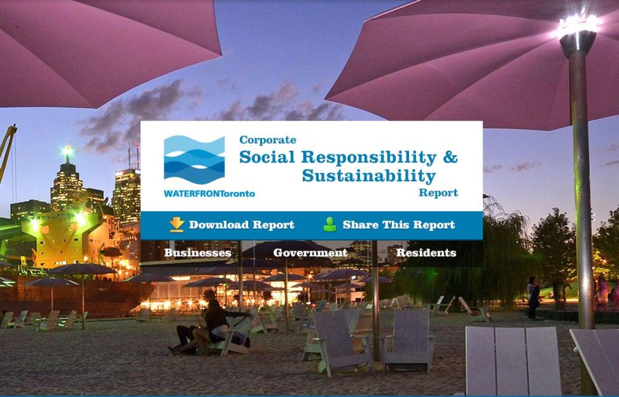 Waterfront Toronto's Corporate Social Responsibility & Sustainability Report
