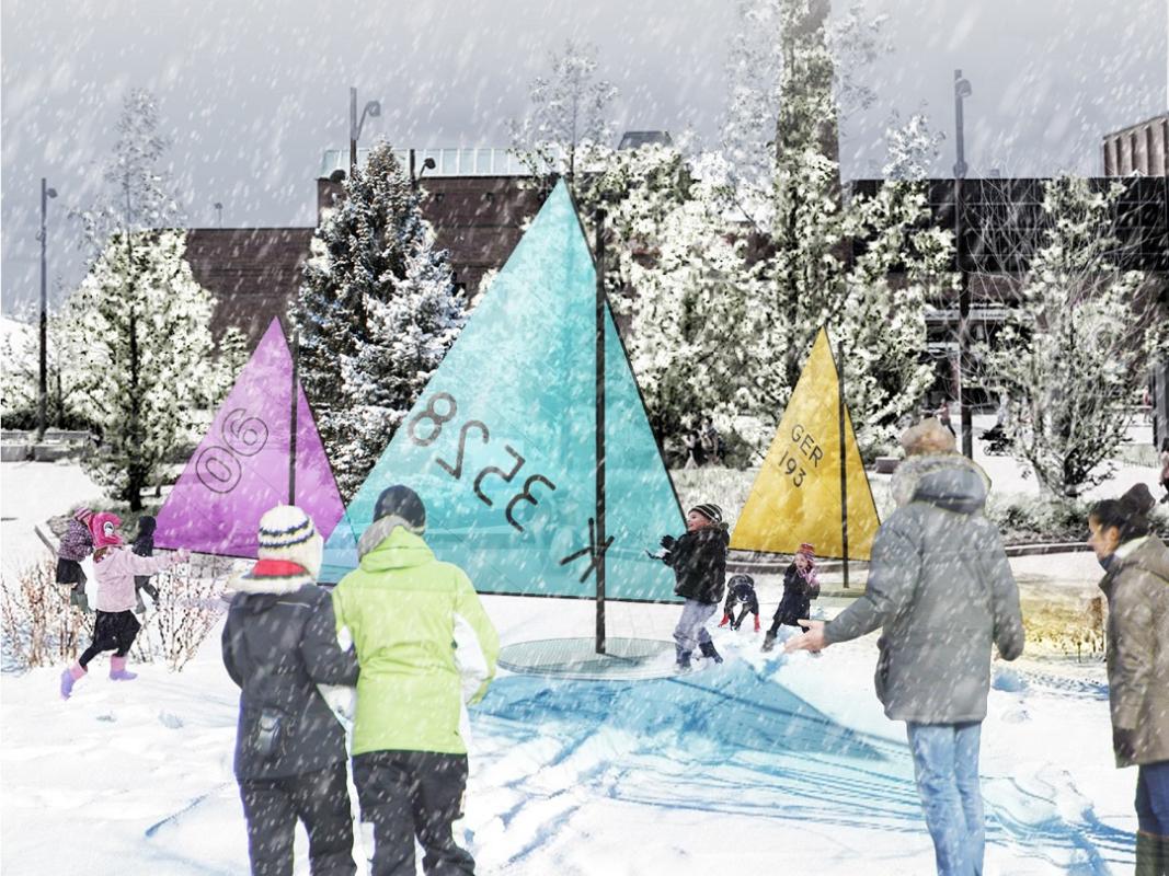 These movable sails will be one of five temporary art installations along Queens Quay this January.