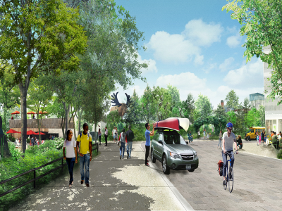 rendering of future Trinity Boulevard on Villiers Island