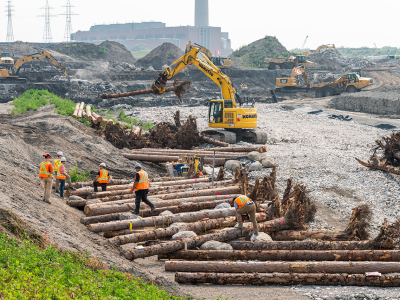 image of crib wall construction in the new river valley