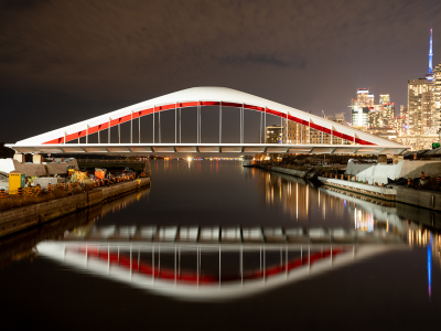 image of cherry street north bridge at night