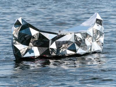 The Peacemaker's Canoe floating art installation