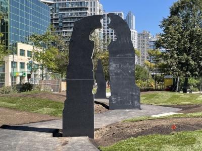 construction of a public art in a new park