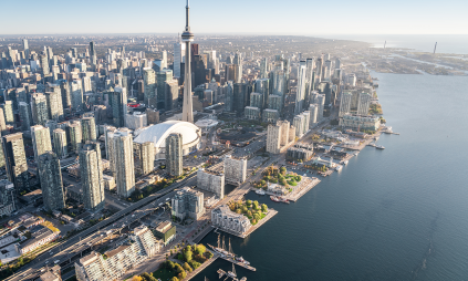 aerial of central waterfront