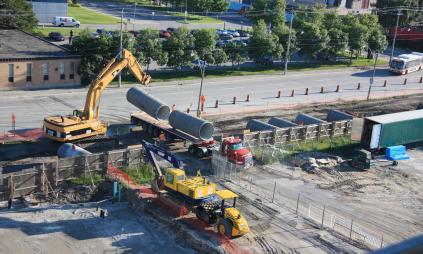 equipment on a large construction site