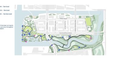 conceptual map showing the route and location of a future art trail