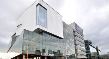 exterior of a building with a sign 'George Brown College'